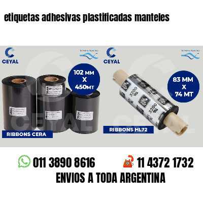 etiquetas adhesivas plastificadas manteles