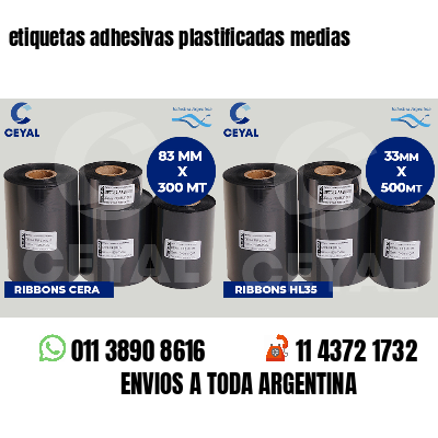 etiquetas adhesivas plastificadas medias