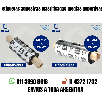 etiquetas adhesivas plastificadas medias deportivas