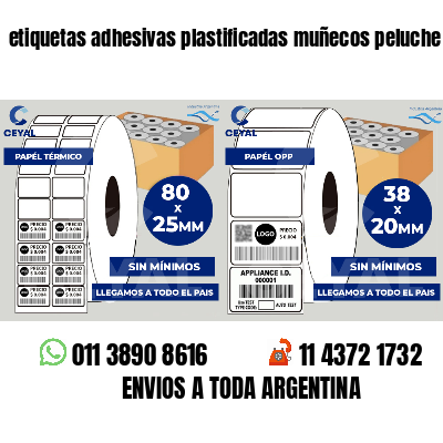 etiquetas adhesivas plastificadas muñecos peluche