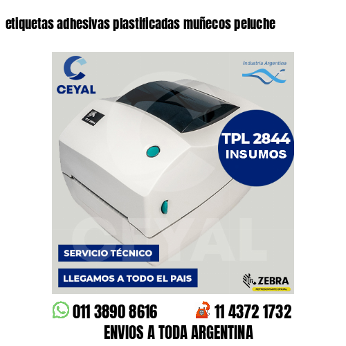 etiquetas adhesivas plastificadas muñecos peluche