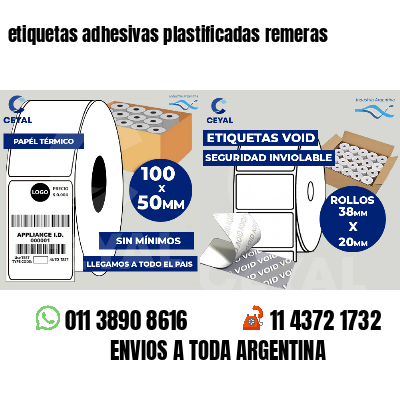 etiquetas adhesivas plastificadas remeras