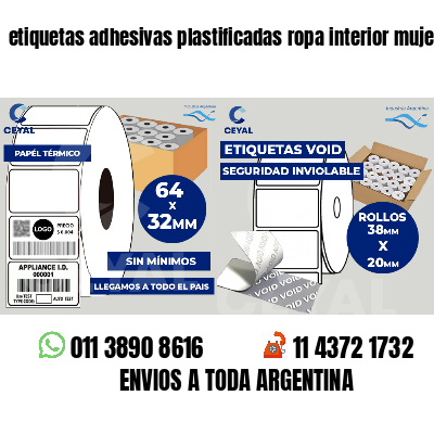 etiquetas adhesivas plastificadas ropa interior mujer