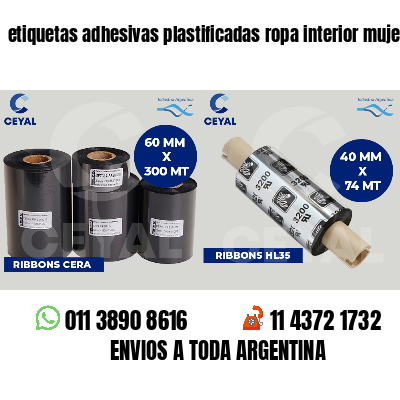 etiquetas adhesivas plastificadas ropa interior mujer