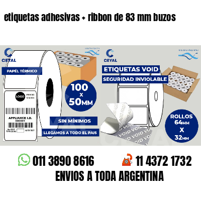 etiquetas adhesivas   ribbon de 83 mm buzos