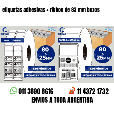 etiquetas adhesivas   ribbon de 83 mm buzos