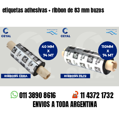 etiquetas adhesivas   ribbon de 83 mm buzos