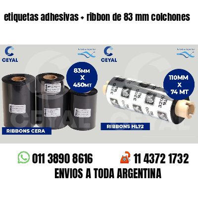 etiquetas adhesivas   ribbon de 83 mm colchones