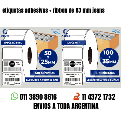 etiquetas adhesivas   ribbon de 83 mm jeans