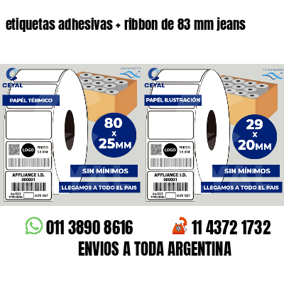 etiquetas adhesivas   ribbon de 83 mm jeans