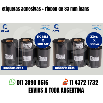 etiquetas adhesivas   ribbon de 83 mm jeans