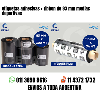 etiquetas adhesivas   ribbon de 83 mm medias deportivas