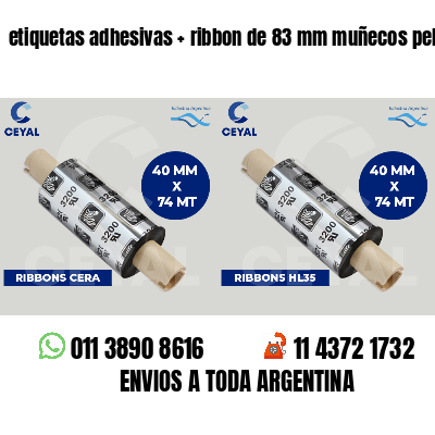 etiquetas adhesivas   ribbon de 83 mm muñecos peluche