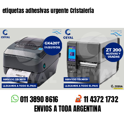 etiquetas adhesivas urgente Cristalería