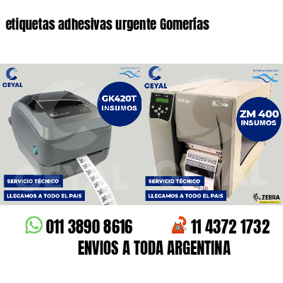 etiquetas adhesivas urgente Gomerías