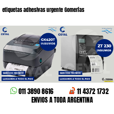 etiquetas adhesivas urgente Gomerías