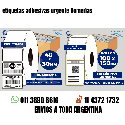 etiquetas adhesivas urgente Gomerías