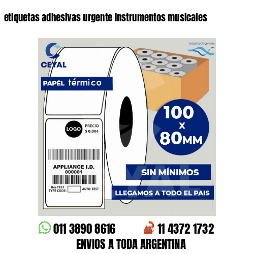 etiquetas adhesivas urgente Instrumentos musicales