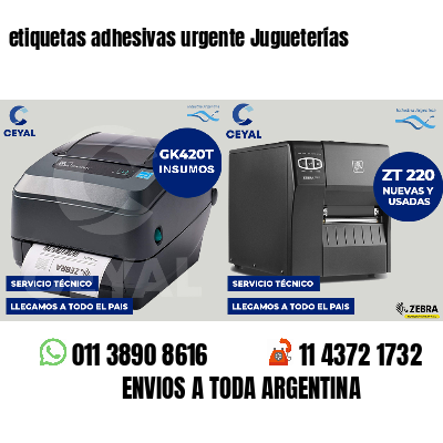 etiquetas adhesivas urgente Jugueterías