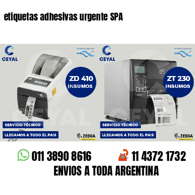 etiquetas adhesivas urgente SPA