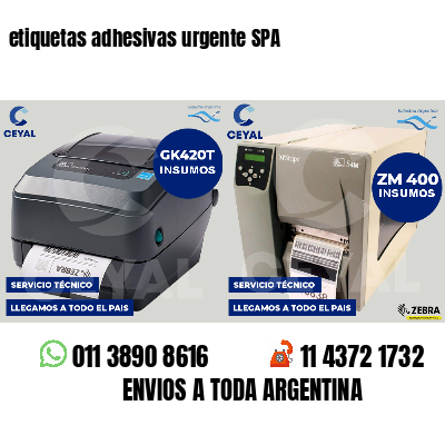 etiquetas adhesivas urgente SPA