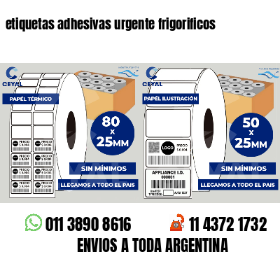 etiquetas adhesivas urgente frigorificos