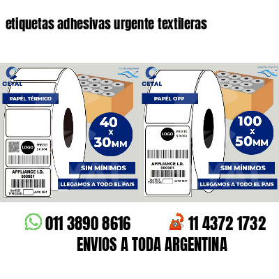 etiquetas adhesivas urgente textileras