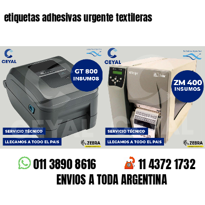 etiquetas adhesivas urgente textileras