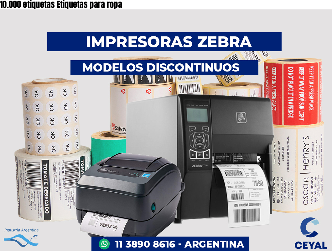 10.000 etiquetas Etiquetas para ropa