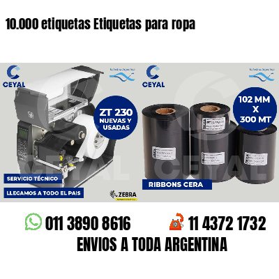 10.000 etiquetas Etiquetas para ropa