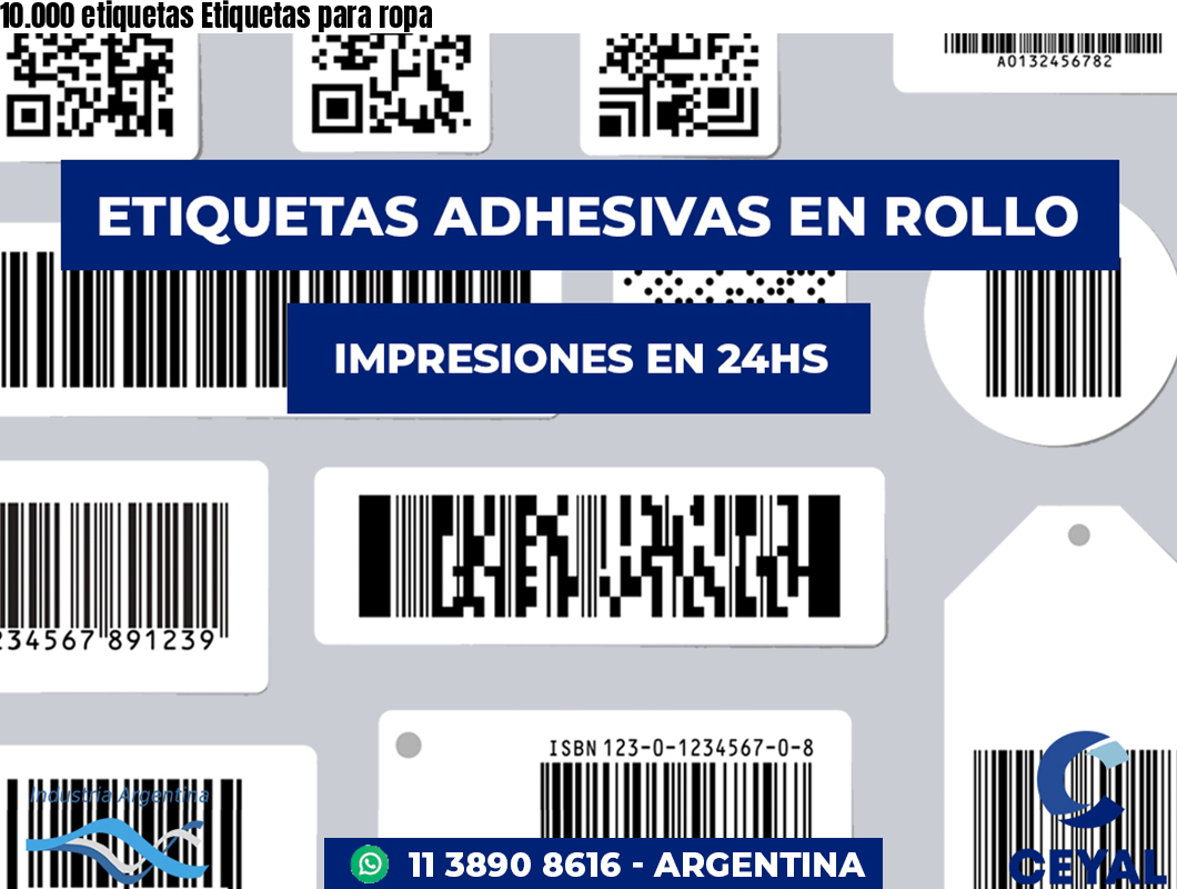 10.000 etiquetas Etiquetas para ropa