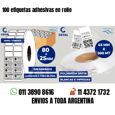 100 etiquetas adhesivas en rollo