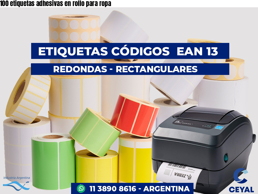 100 etiquetas adhesivas en rollo para ropa