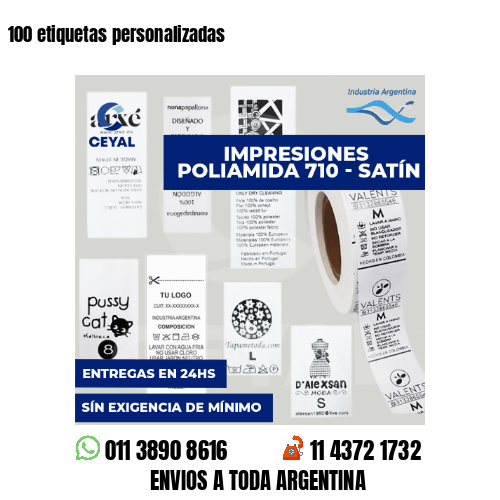 100 etiquetas personalizadas