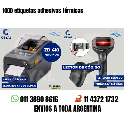 1000 etiquetas adhesivas térmicas