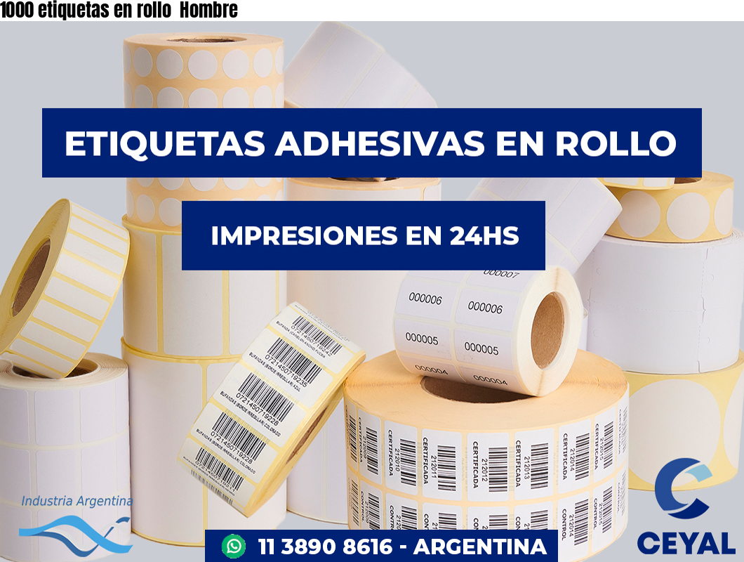 1000 etiquetas en rollo  Hombre