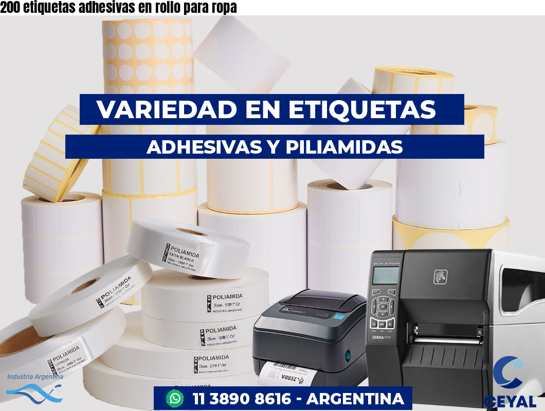 200 etiquetas adhesivas en rollo para ropa