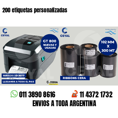 200 etiquetas personalizadas