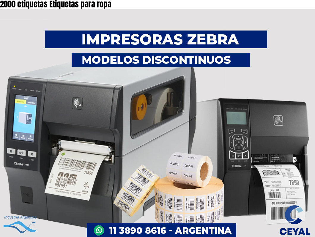 2000 etiquetas Etiquetas para ropa