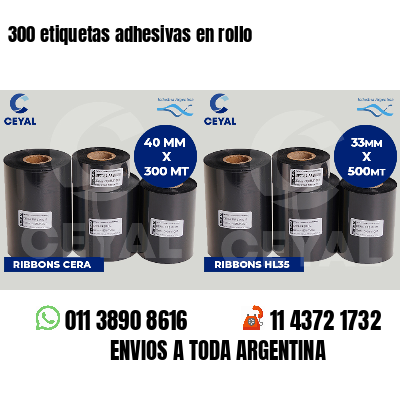 300 etiquetas adhesivas en rollo