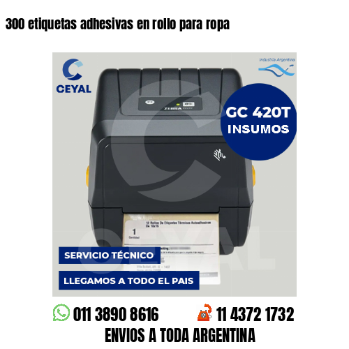 300 etiquetas adhesivas en rollo para ropa