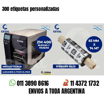 300 etiquetas personalizadas