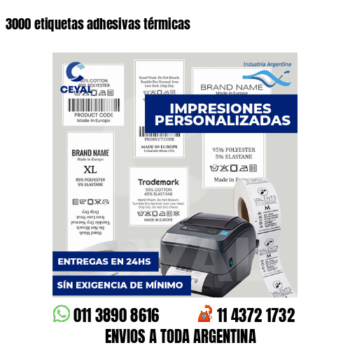 3000 etiquetas adhesivas térmicas