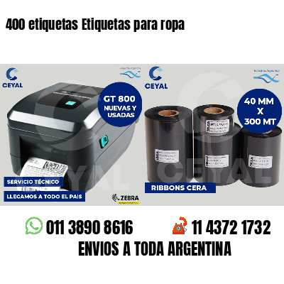 400 etiquetas Etiquetas para ropa