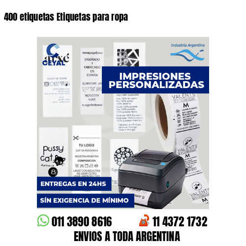 400 etiquetas Etiquetas para ropa