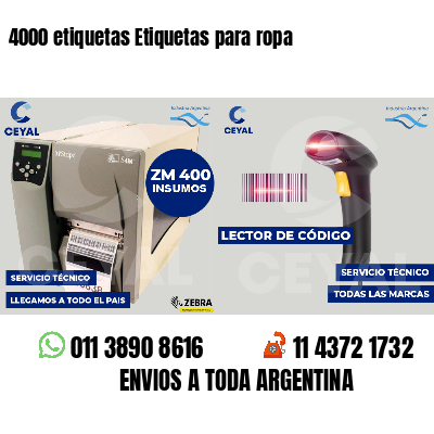 4000 etiquetas Etiquetas para ropa