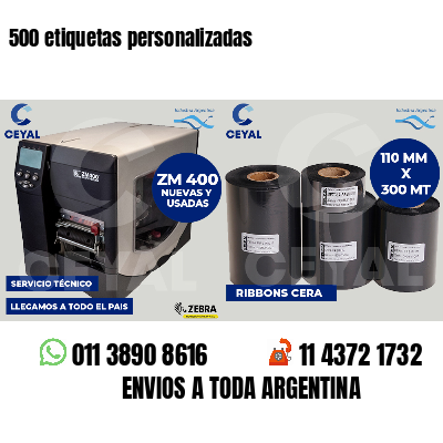 500 etiquetas personalizadas