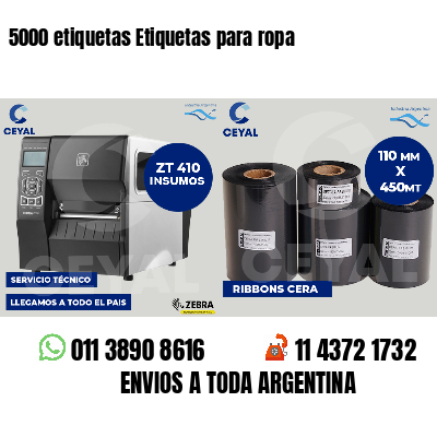 5000 etiquetas Etiquetas para ropa