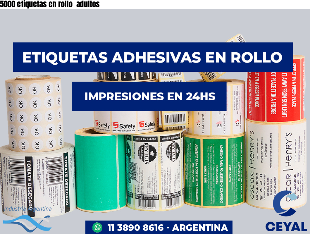 5000 etiquetas en rollo  adultos