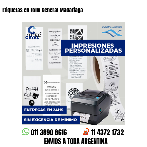 Etiquetas en rollo General Madariaga